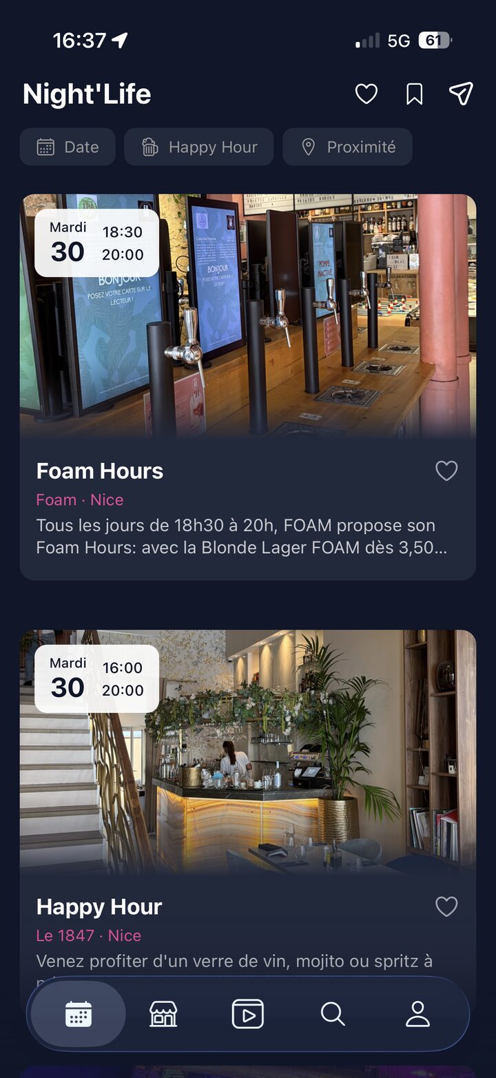 Événements & happy hours